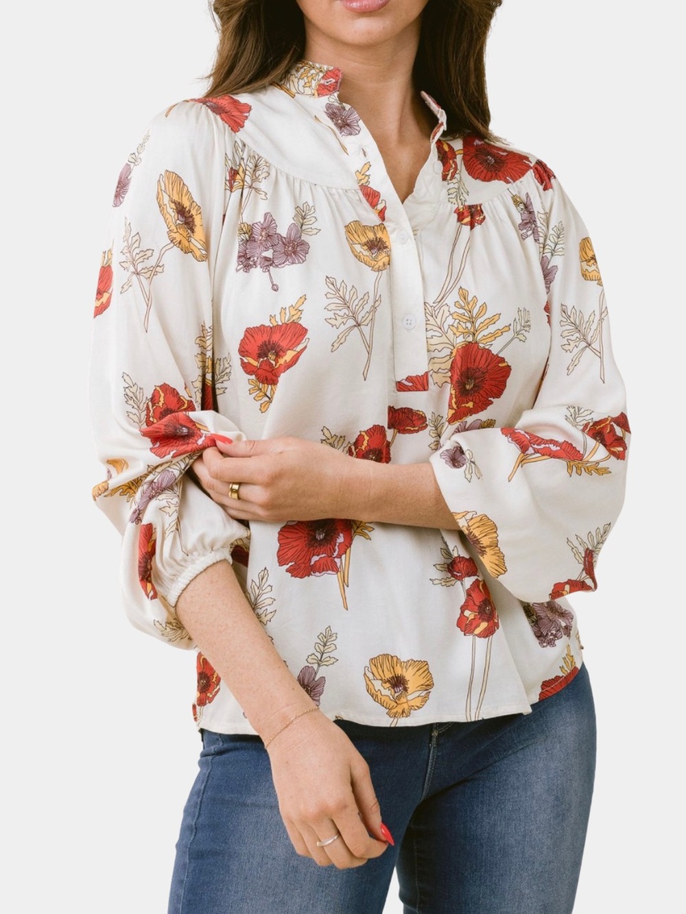 Laroque Bailey Blouse Women’s XS Florence Floral Viscose Pullover Shirt Top